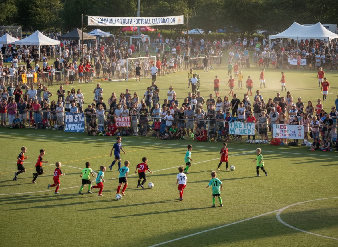 Youth festival with multiple age groups playing simultaneously