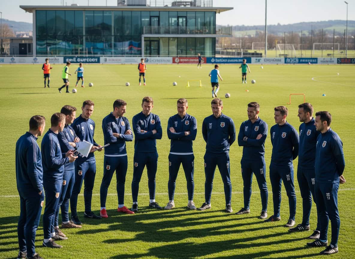 Team managers from different clubs meeting to plan fixtures