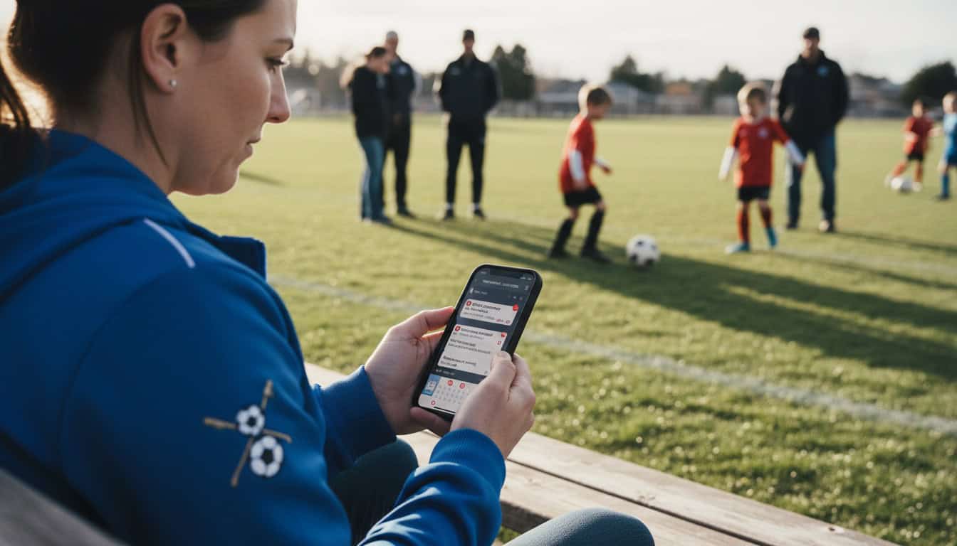 Coach urgently sending messages about schedule changes through group chat